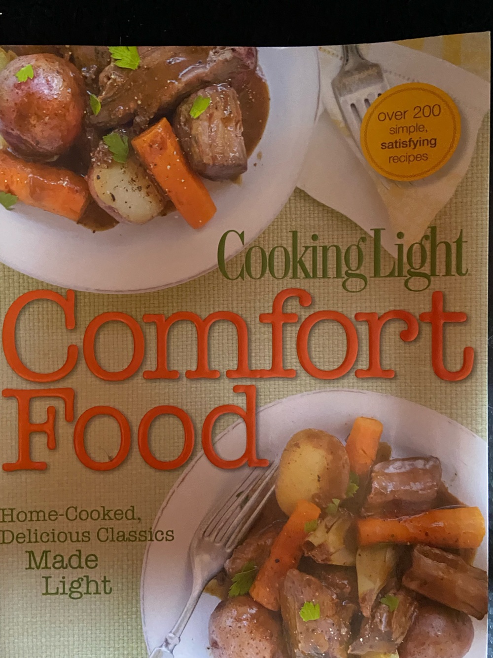 Comfort Food Cooking Light Cookbook Orange green home made delicious meal meals